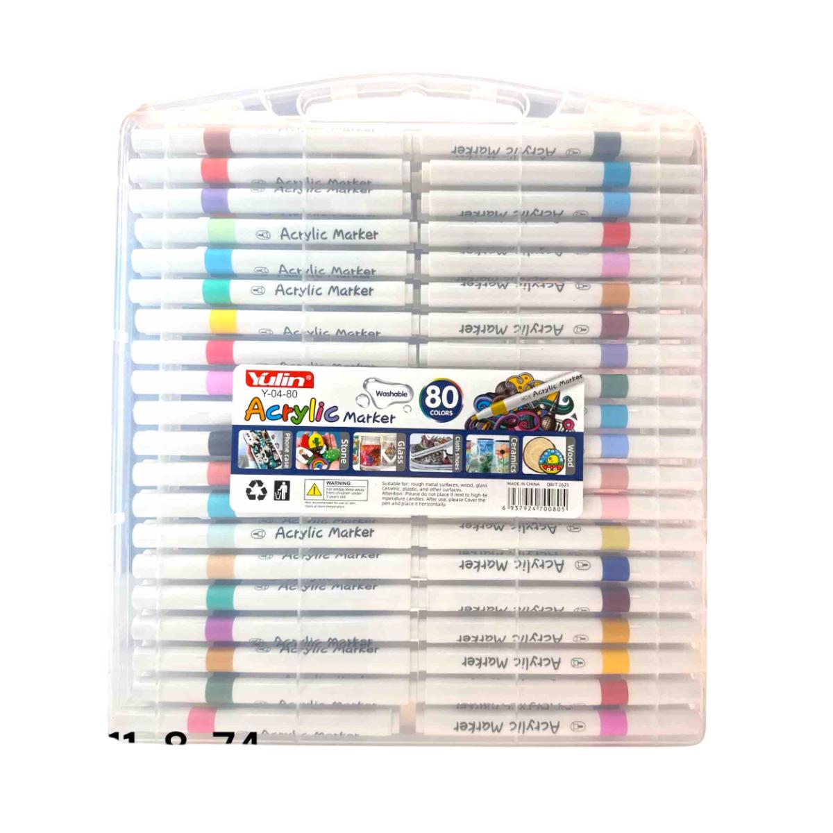 Набір акрилових маркерів Yulin Acrylic Marker 80 шт. (Y-04-80) - фото 1 Набір акрилових маркерів Yulin Acrylic Marker 80 шт. (Y-04-80) - фото 1