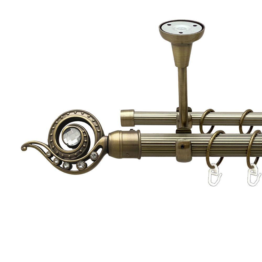 Карниз Orvit Глаз двухрядный рифленый 300 см Антик (00-00018768)