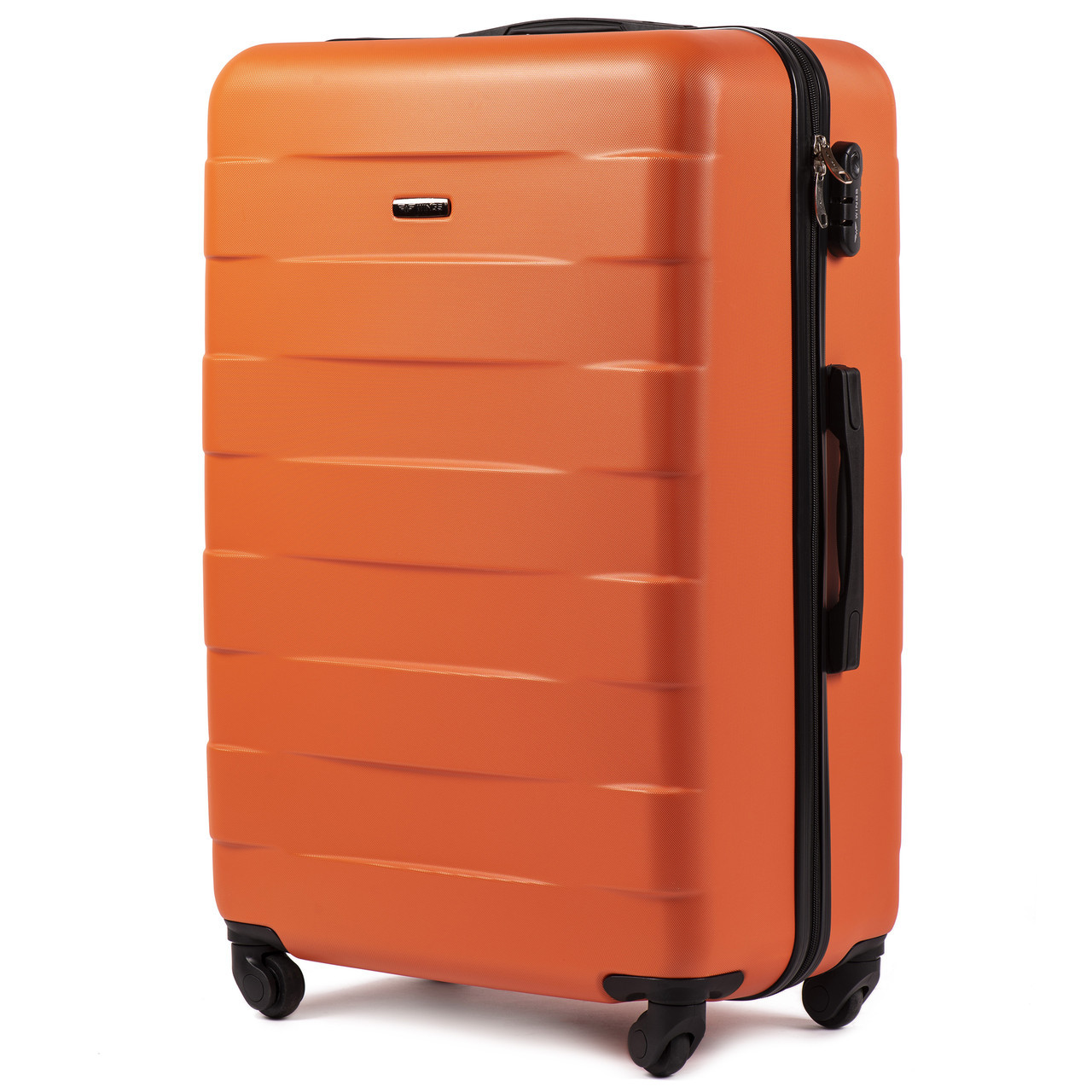 Валіза пластикова Wings 401 велика на 4 колесах 74х49х30 см 91 л Помаранчевий