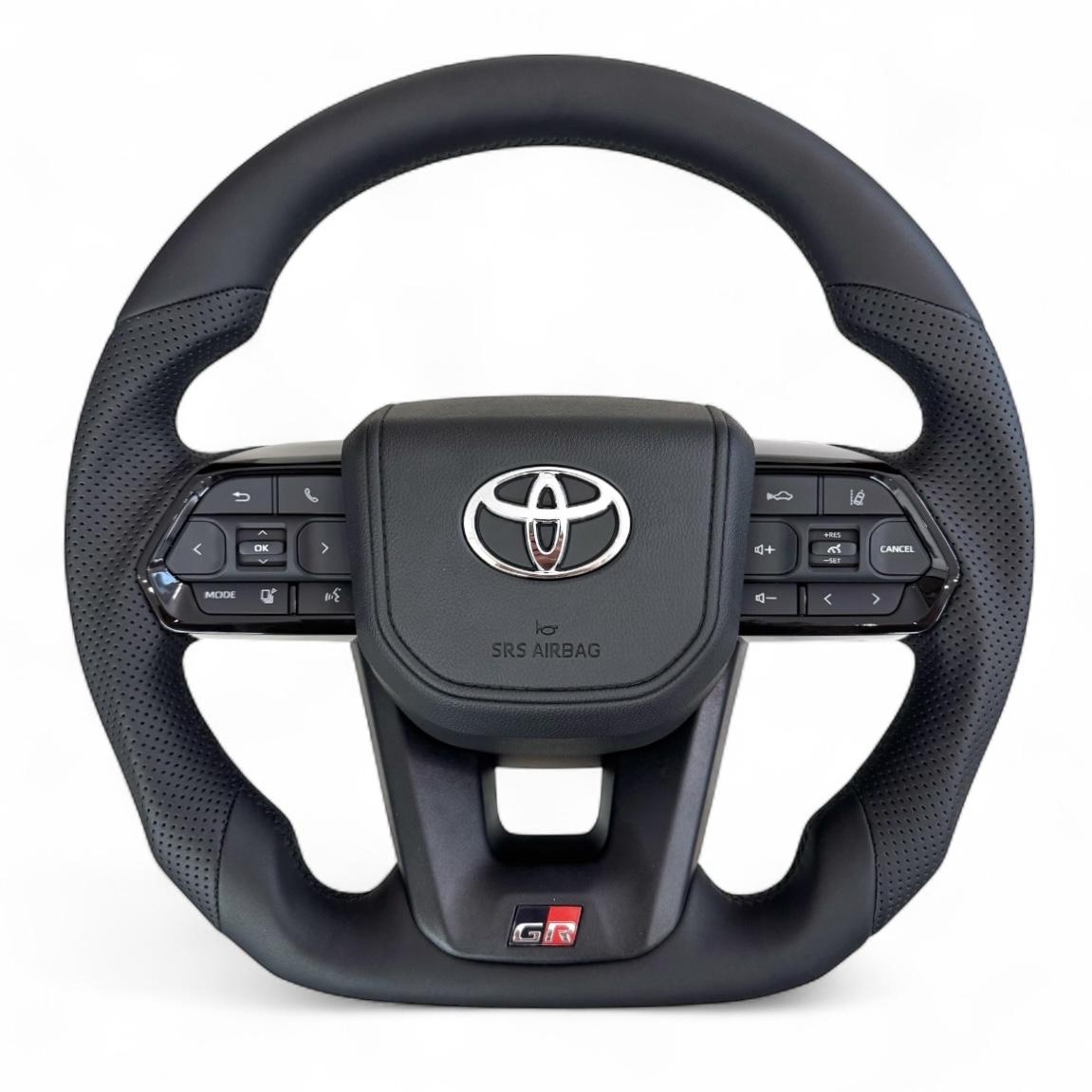 Кермо для Toyota Land Cruiser 100 Prado 120 GR шкіра зі скошеним низом логотип хром (29342665) Кермо для Toyota Land Cruiser 100 Prado 120 GR шкіра зі скошеним низом логотип хром (29342665)