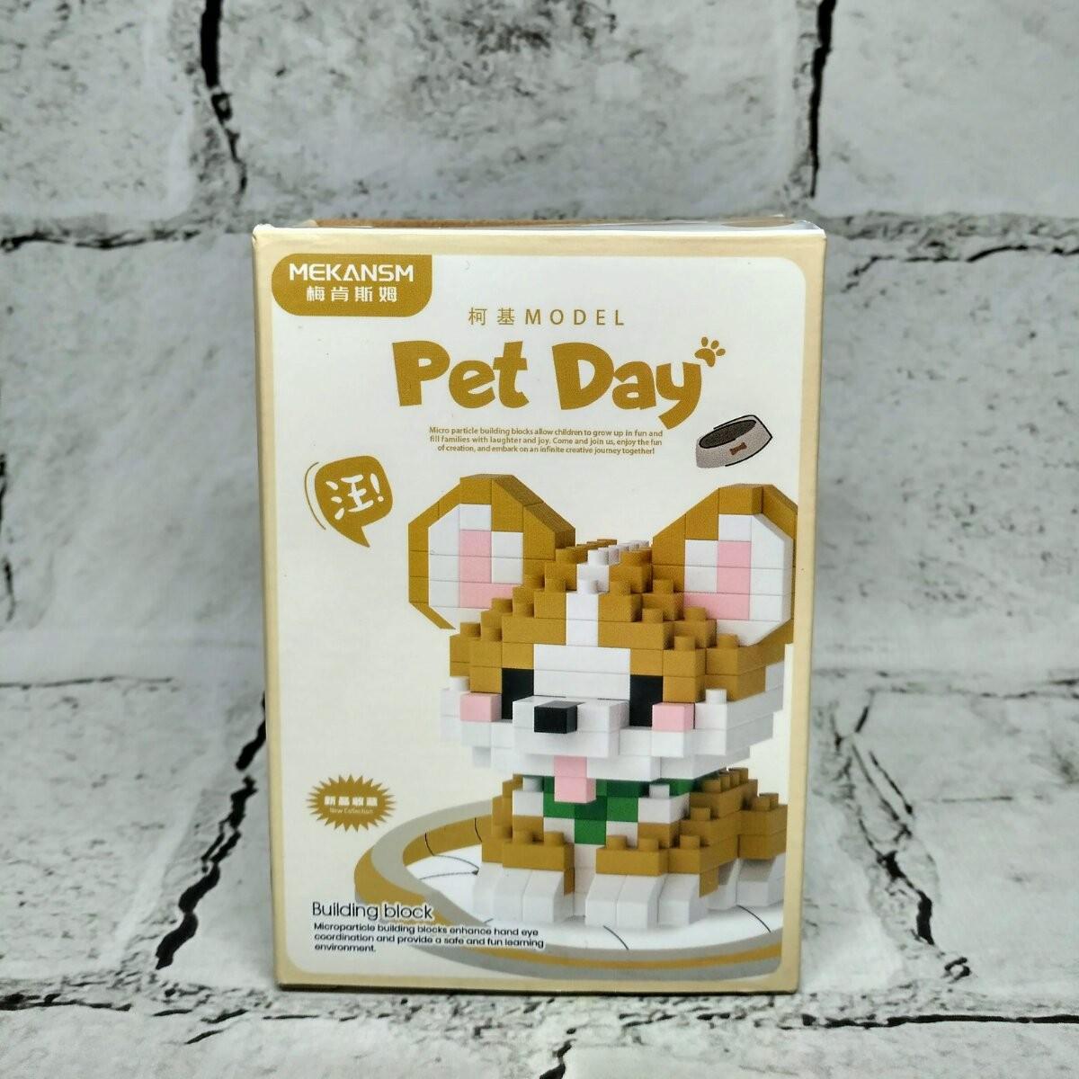 Конструктор блоковый детский Pet day фигурка Собачка Корги (K208) Конструктор блоковый детский Pet day фигурка Собачка Корги (K208)