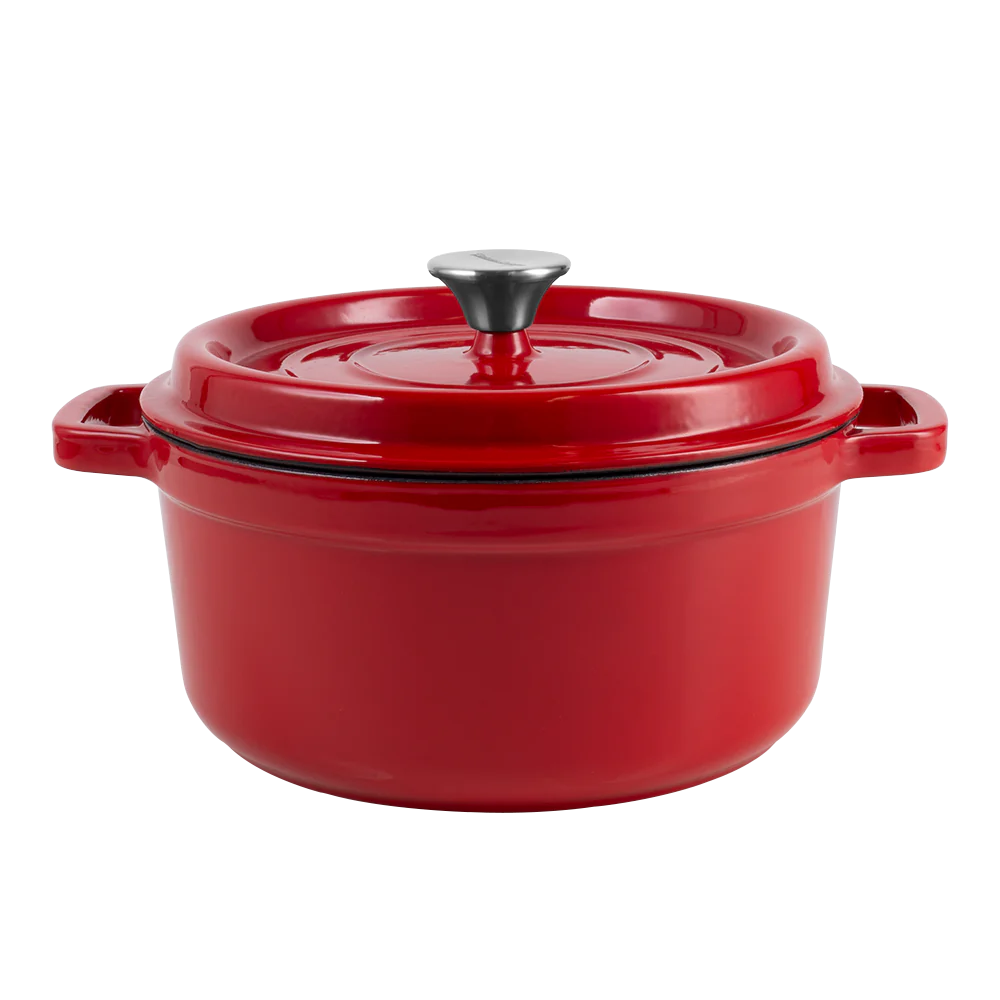 Каструля чавунна Vintage Cuisine Retro емальована 22 см Червоний