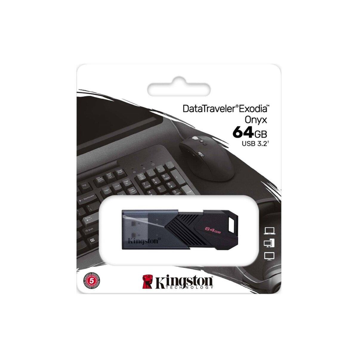 Флеш-накопичувач для ноутбука Flash Kingston USB 3.2 DT Exodia Onyx 64GB Black (DTXON/64GB) - фото 2