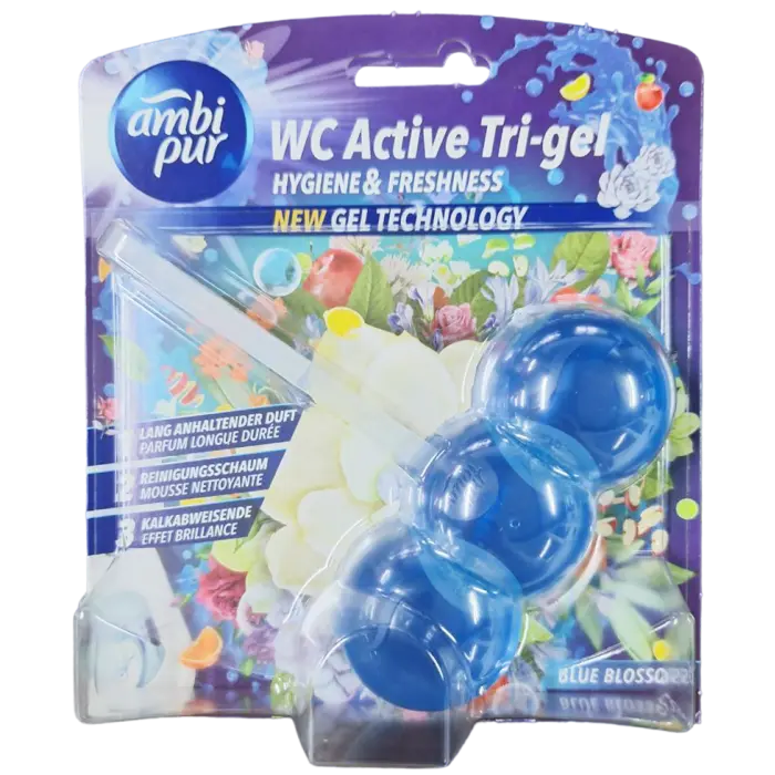 Підвіска для туалету гелева Ambi Pur WC Active Tri-gel Блакитні квіти 45 г (833321)