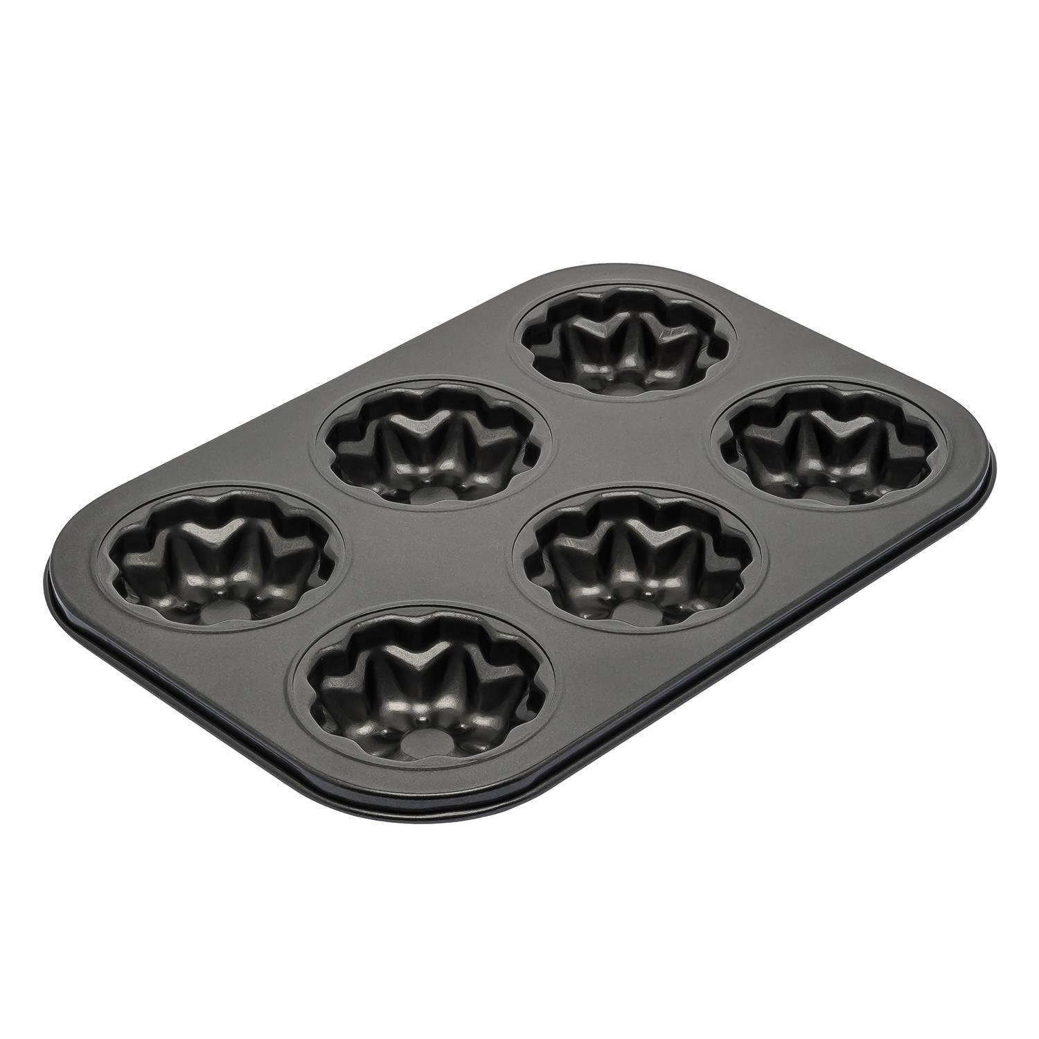 Форма для выпечки кексов и маффинов A-Plus Цветы №4 6 ячеек 26,5х18,5х2,8 см (2028762714)