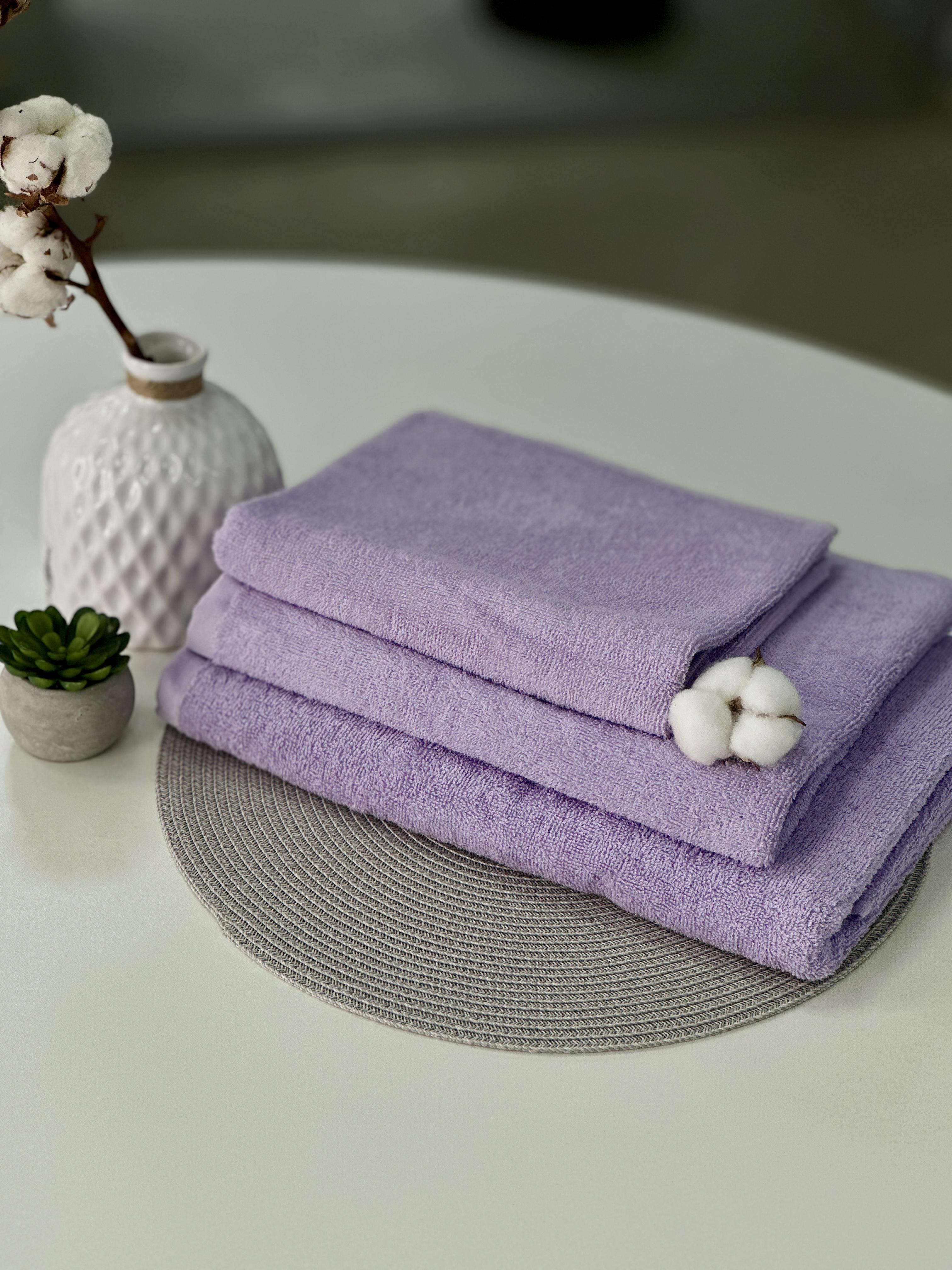 Комплект полотенец 400 г/м2 40х70/50х90/70х140 см Лиловый (14163883) - фото 4