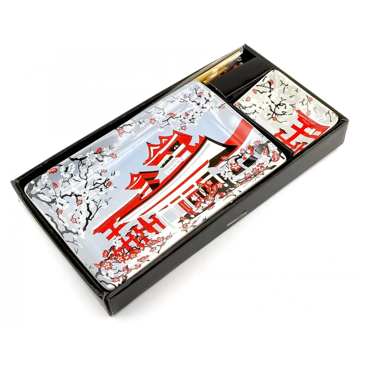 Набор посуды для суши Цветение сакуры сервировочный 4 предмета 28х14 см (07-34280I) - фото 4