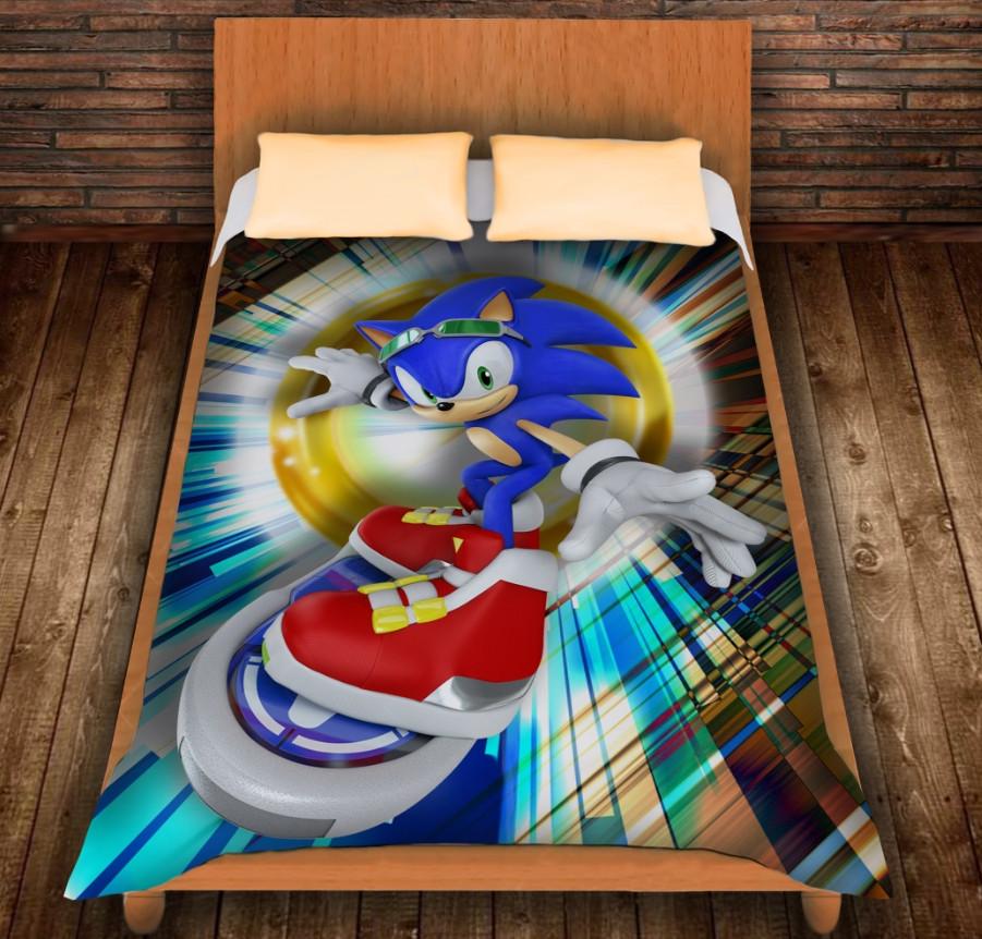 Плед с 3D принтом Соник скейт 150x200 см (epi_0003)