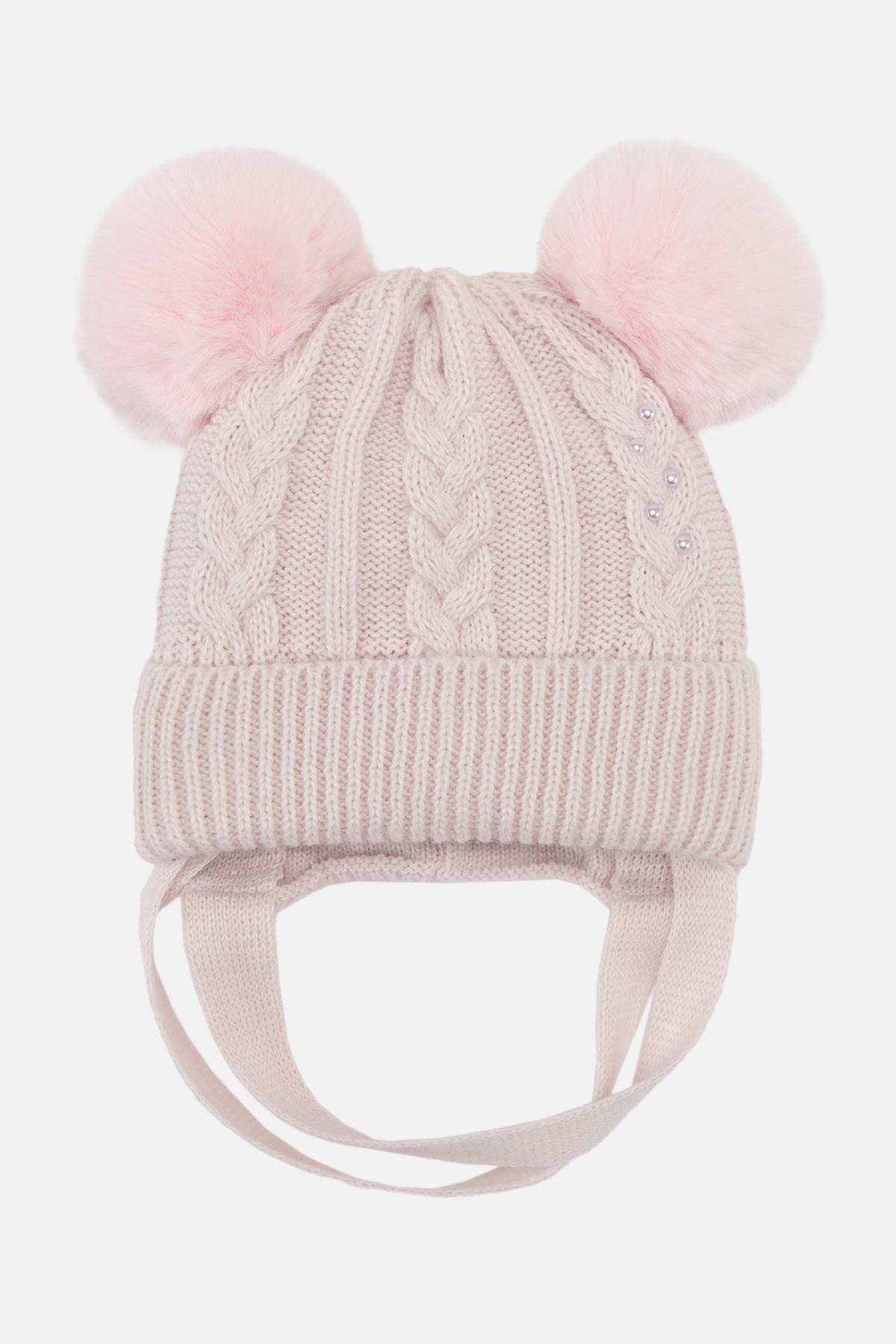 Шапка для девочки 36-38 см Пудровый (ЦБ-00263314)