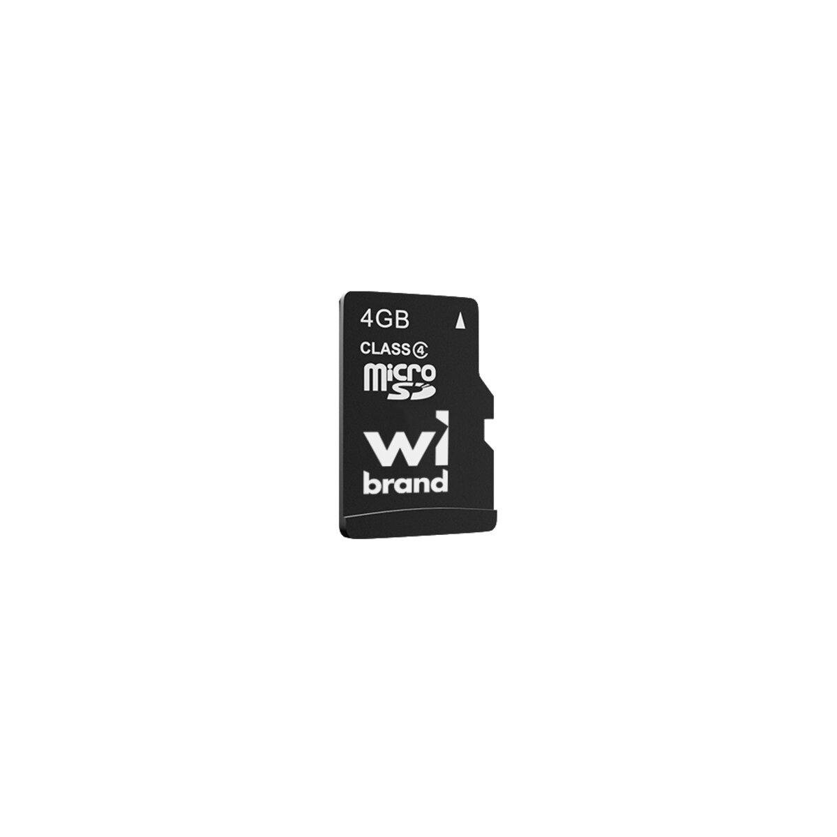 Карта памяти Wibrand MicroSDHC 4 Gb Class 4 WICDC4/4 Gb Black (606095) - фото 1