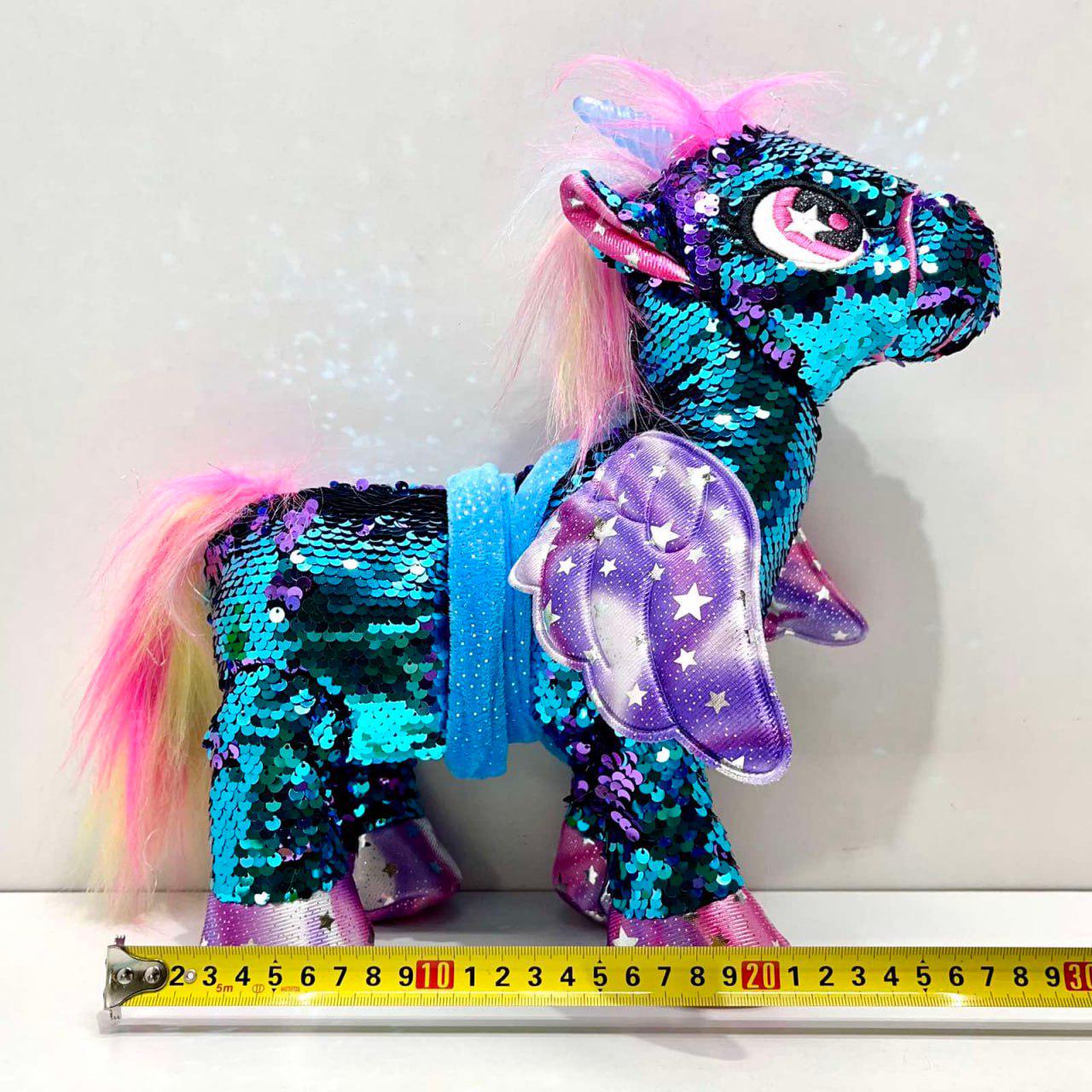 М'яка іграшка інтерактивна Казкова конячка-єдиноріг/повідець/звук/світло Зелений (M 6202 I UA) - фото 4