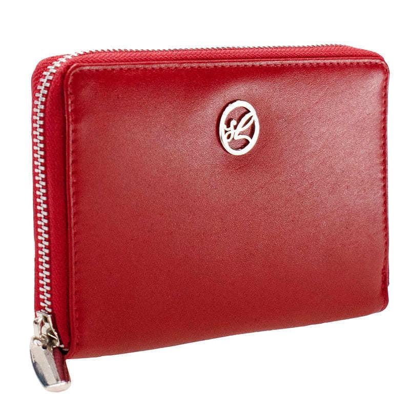 Кошелек женский кожаный SEMI LINE RFID Red на молнии (DAS303160)
