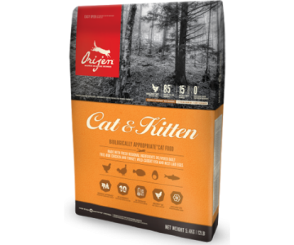 Корм сухой для кошек и котят всех пород Orijen Original Cat and kitten с мясом птицы 340 г Корм сухой для кошек и котят всех пород Orijen Original Cat and kitten с мясом птицы 340 г