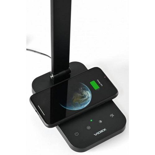 Лампа настільна з бездротовою зарядкою Videx VL-TF17B LED 18W 1800-6500K 500Lm Black (571975) - фото 8