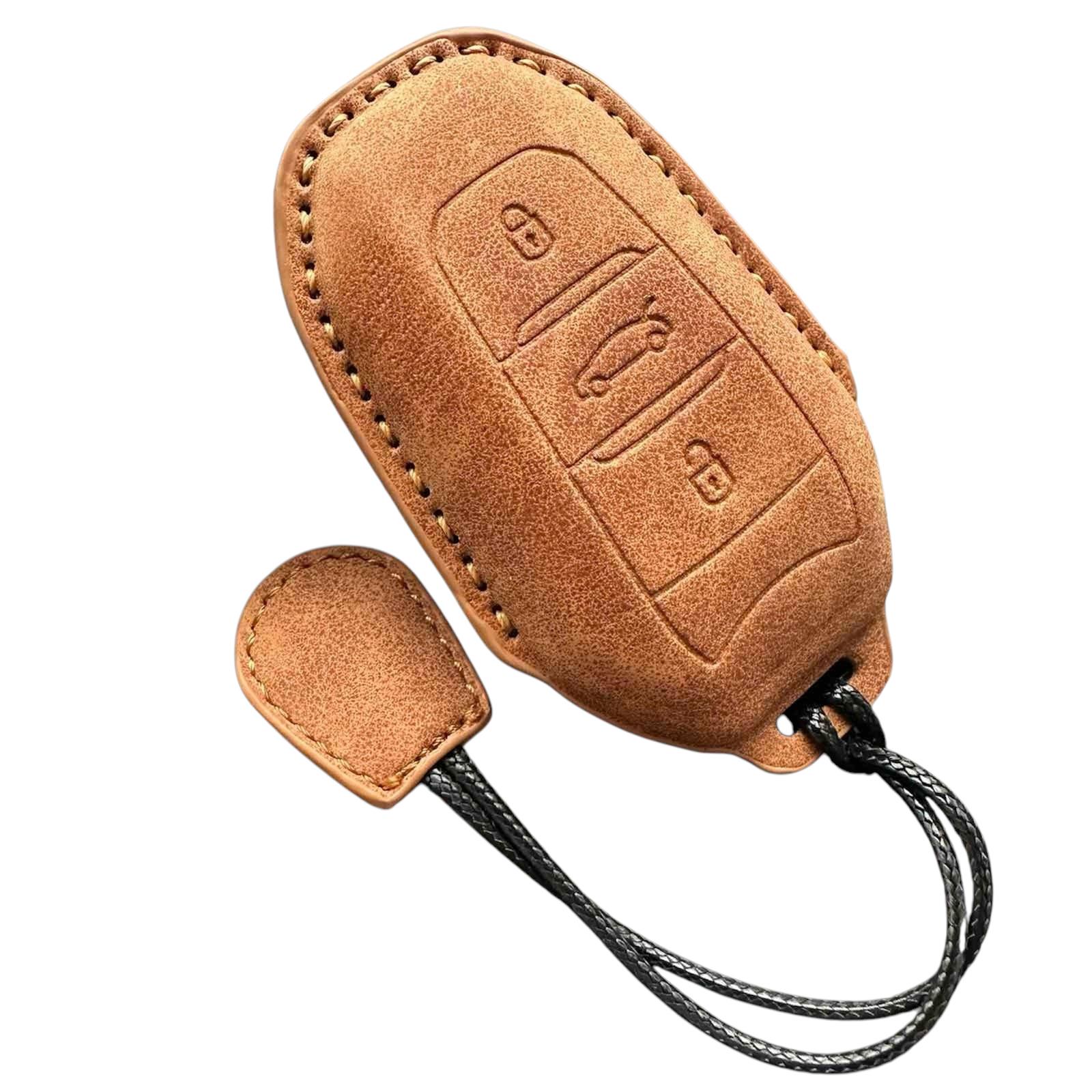 Чехол кожаный для ключа Peugeot/Citroen (pe4mfb)