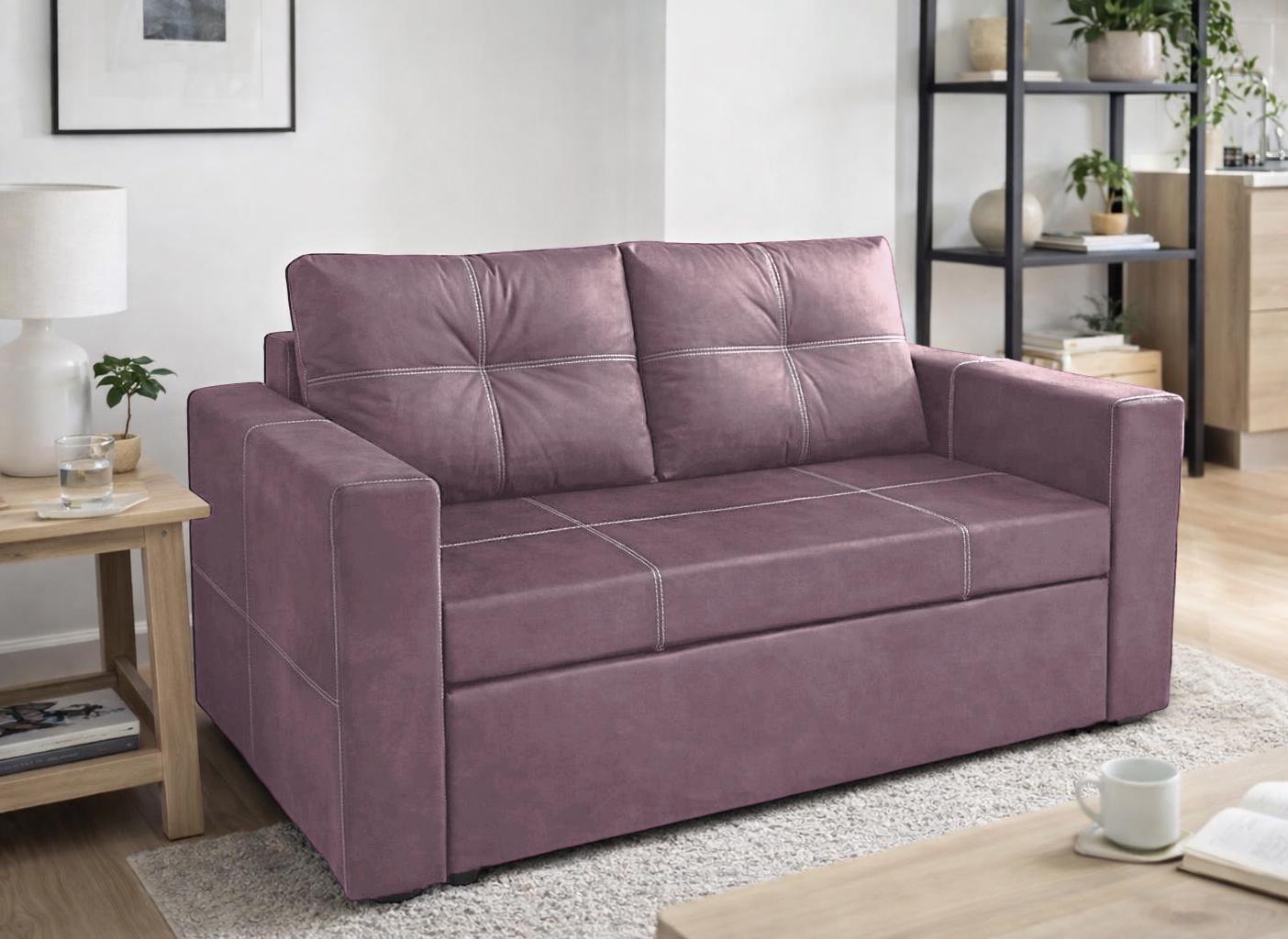 Диван розкладний прямий Tobi Sho Аркс 150x93 см велюр Бузковий (Grape)