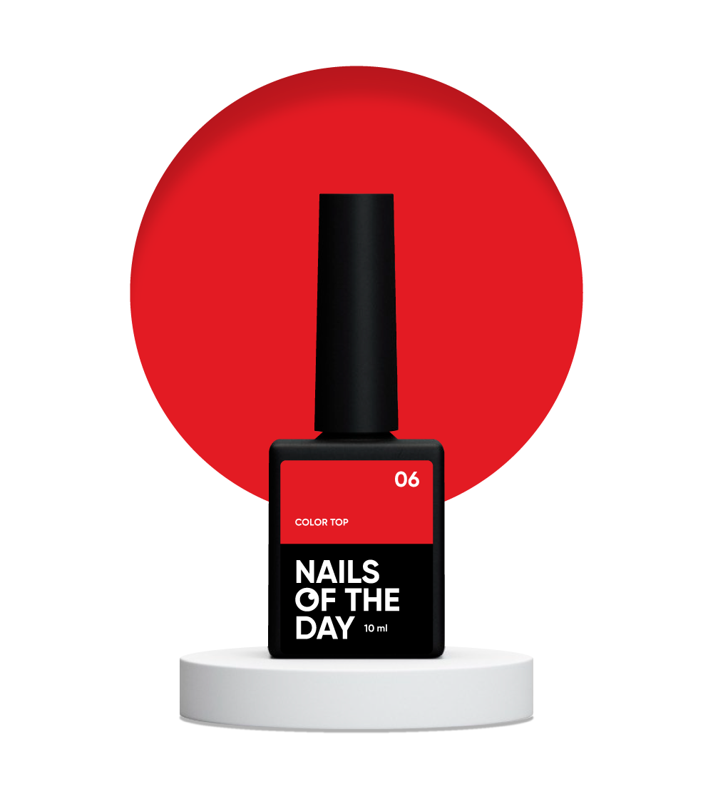 Топ без липкого шару камуфлюючий Nails Of The Day Color top 10 мл 06 Класичний червоний (2540119147)