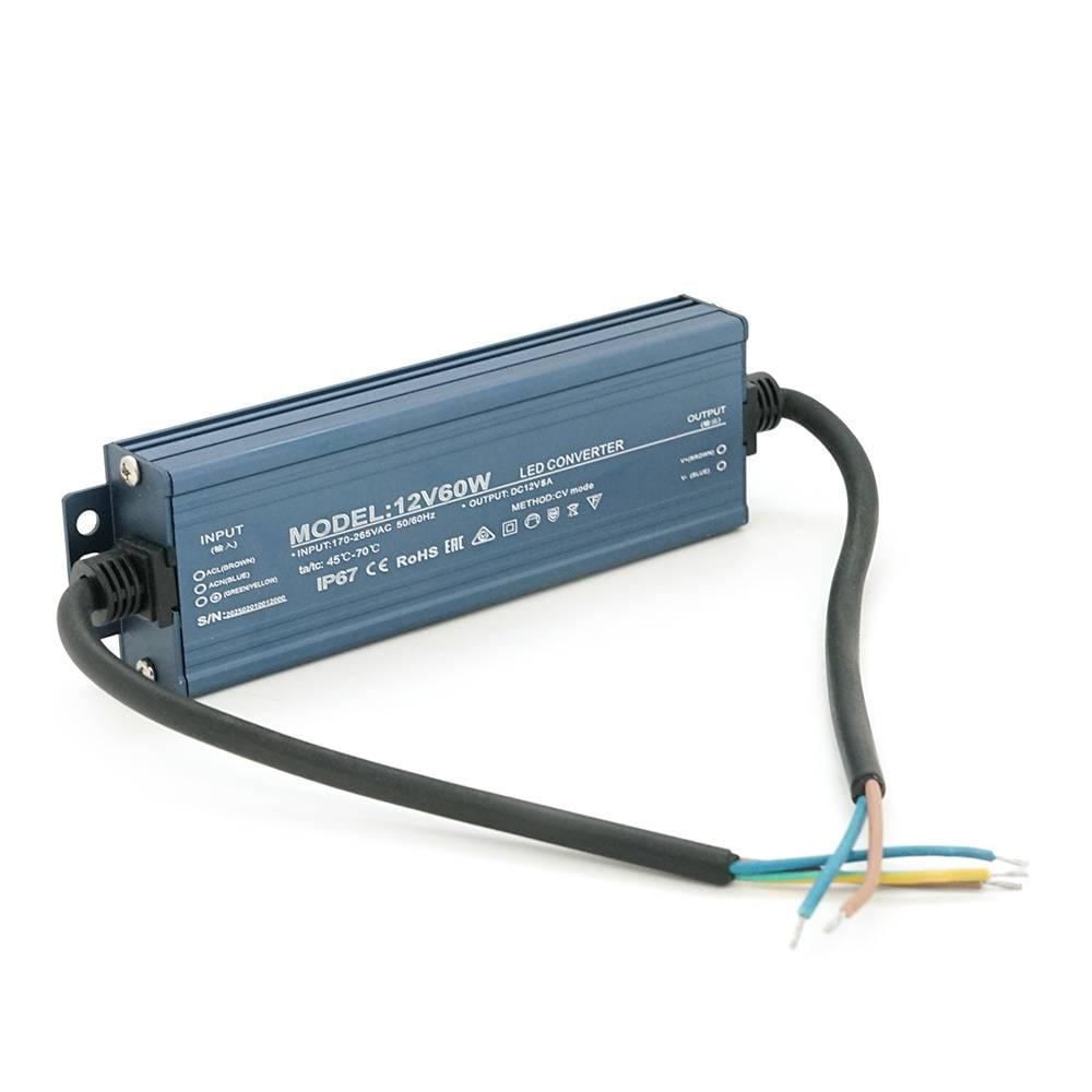 Блок живлення імпульсний герметичний Led Converter 12V 60W IP67 152х21х44 мм (37132)
