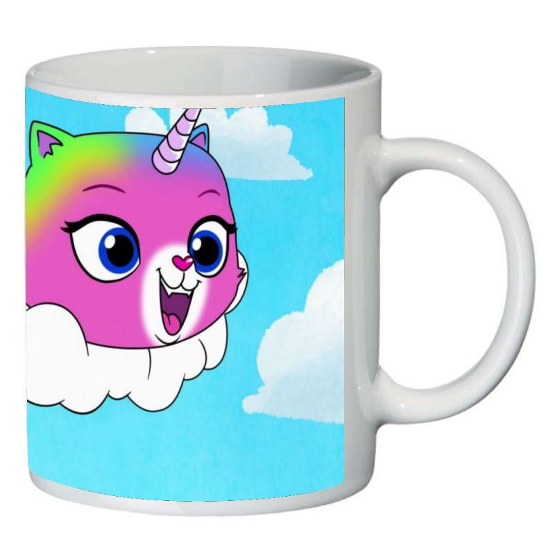 Кружка с принтом SuperCup Радужно бабочковая единорожная кошка (SC-Rainbow Butterfly Unicorn Kitty-0017)