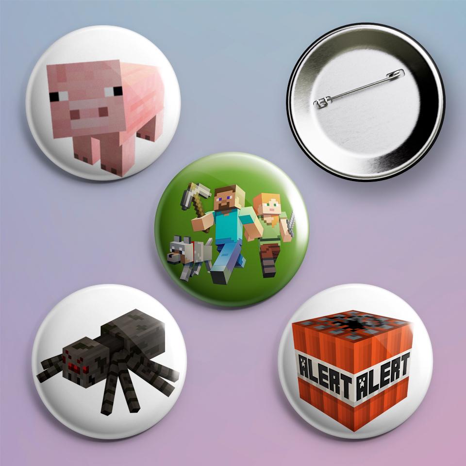 Значки на рюкзак з принтом гри Minecraft 4 шт.