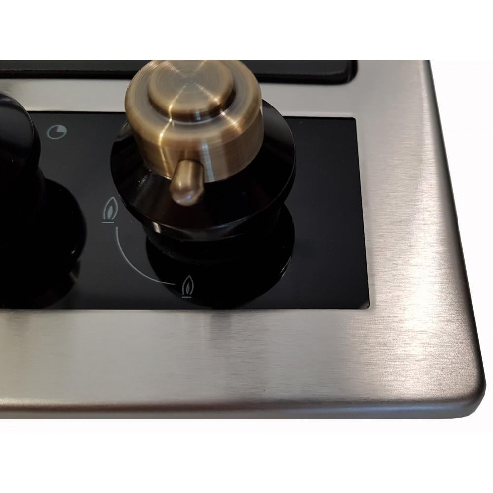 Варильна поверхня газова Luxor PGR 740 Rustic з вуголком Нержавіюча сталь (23930234) - фото 7