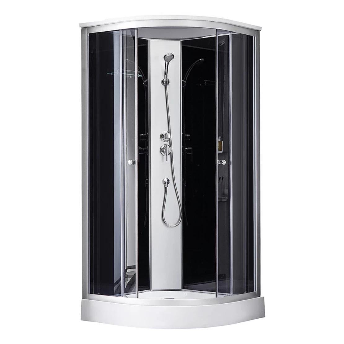 Душевой бокс Kroner KRP Enzo. CFG 207×90 полукруглый со стеклом 4 мм с поддоном 90х90 см Белый (CV029572)