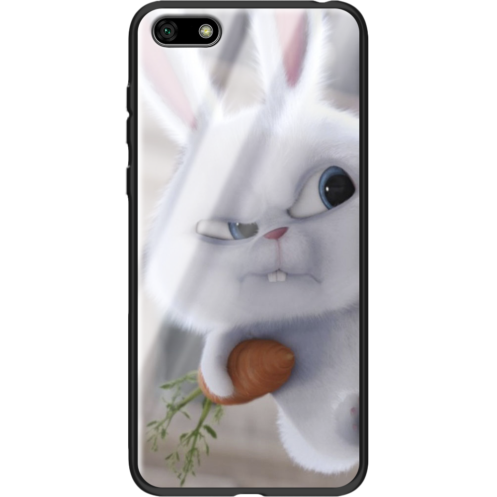 Чехол BoxFace Huawei Y5 2018 Rabbit Snowball Черный силикон со стеклом (33370-up1116-37727)