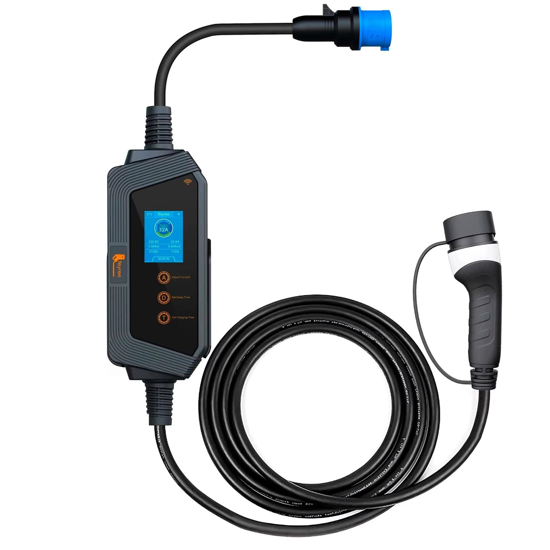 Зарядка для электромобиля Feyree 7 кВт 32A Type2 Hero EV-H8 Wi-Fi (FY7-32-1PH-TP2-H8)