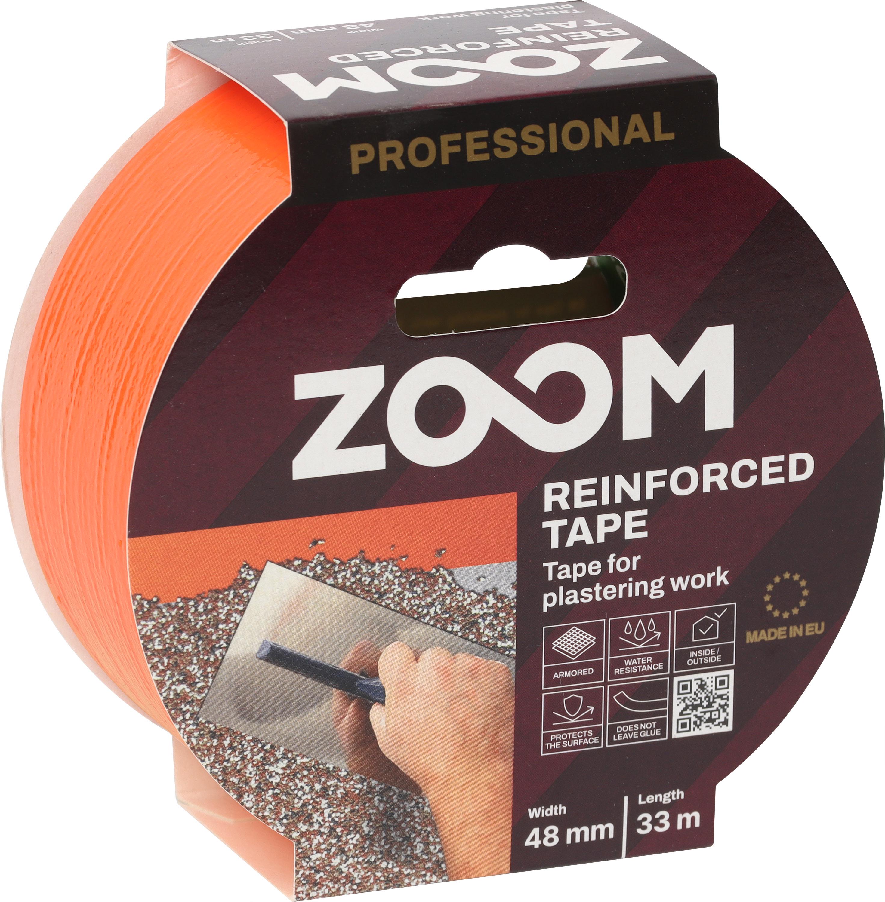 Малярна стрічка армована ZOOM для гіпсокартону 48 мм х 33 м Помаранчевий (02-5-1-400)