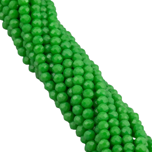 Намистини Swarovski огранювання рондель непрозорий 4х3,5 мм 42 см 120 шт. Зелений (БС4121а05)