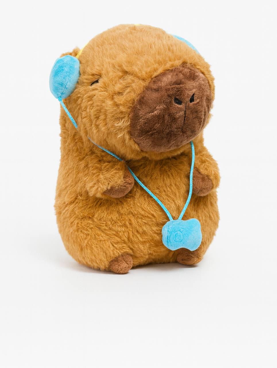 Мягкая игрушка Капибара в наушниках 30 см (ff9d594a)
