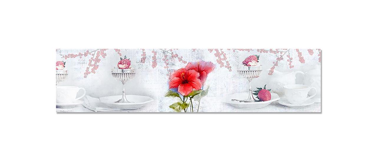 Наклейка виниловая на кухню Zatarga Гибискус и фарфор 600х2500 мм (1283915473)