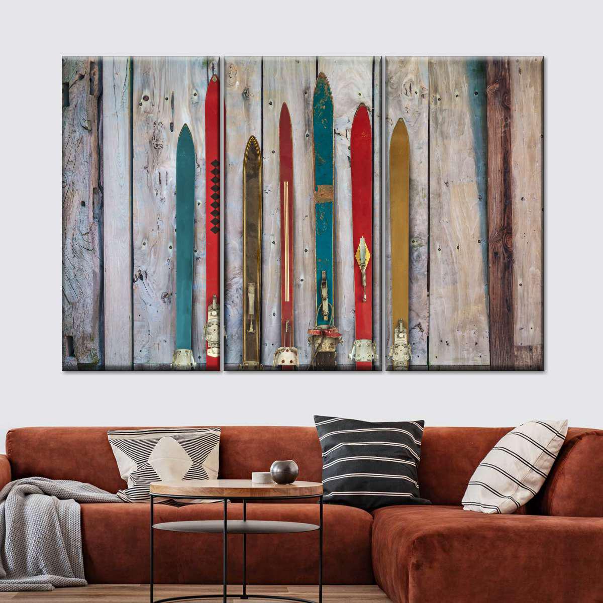 Модульная картина KIL Art Лыжи из трех частей 78x48 см (M3_M_73)