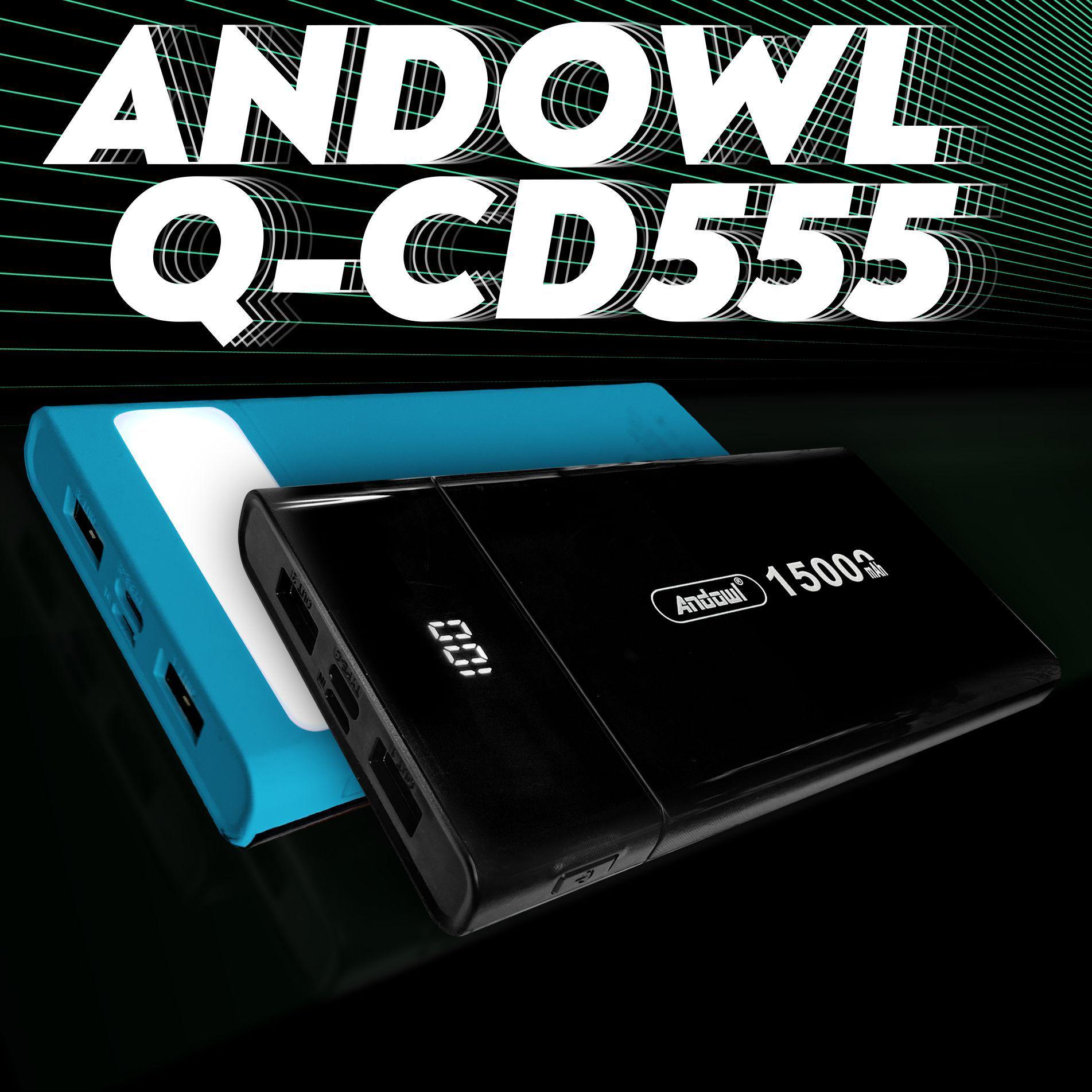 Повербанк Andowl Q-CD555 с переходником для роутера 15000 mah Черно-синий (dc4c3ce7) - фото 2