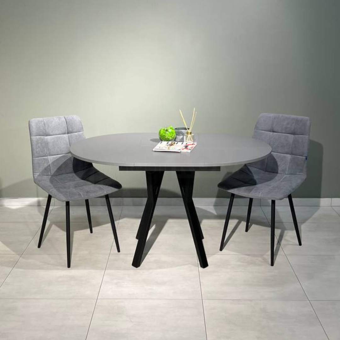 Обідній стіл овальний розсувний LITE D800 Антрацитовий/Чорний (УТП016860) - фото 4 Обідній стіл овальний розсувний LITE D800 Антрацитовий/Чорний (УТП016860) - фото 4