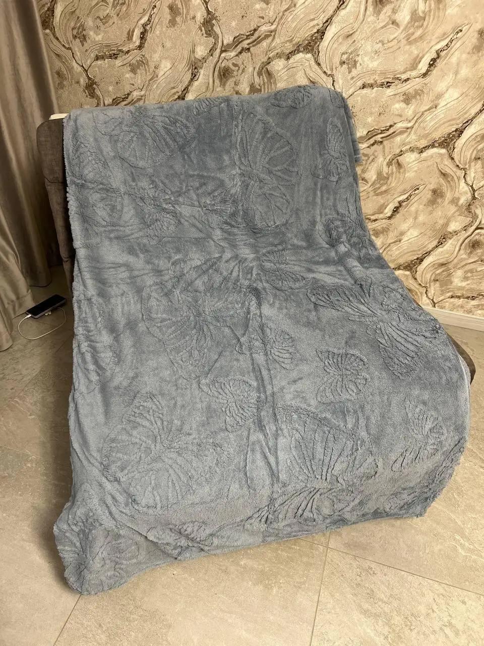 Плед плюшевий на диван 200х230 см Синій (П4К-Mpled003-07) - фото 1 Плед плюшевий на диван 200х230 см Синій (П4К-Mpled003-07) - фото 1