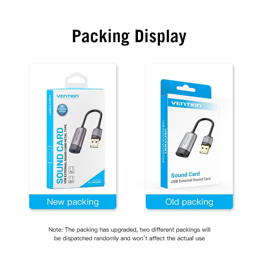 Звукова карта з підтримкою мікрофону Vention USB-3,5 мм minijack 16 біт/48 кГц TRRS AUX 2-піновий Сірий (CDJHB) - фото 15 Звукова карта з підтримкою мікрофону Vention USB-3,5 мм minijack 16 біт/48 кГц TRRS AUX 2-піновий Сірий (CDJHB) - фото 15