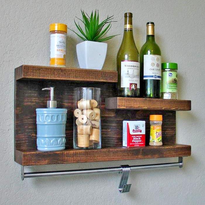 Полка настенная из дерева Суарес 50 Мокко (ПНС/501010)