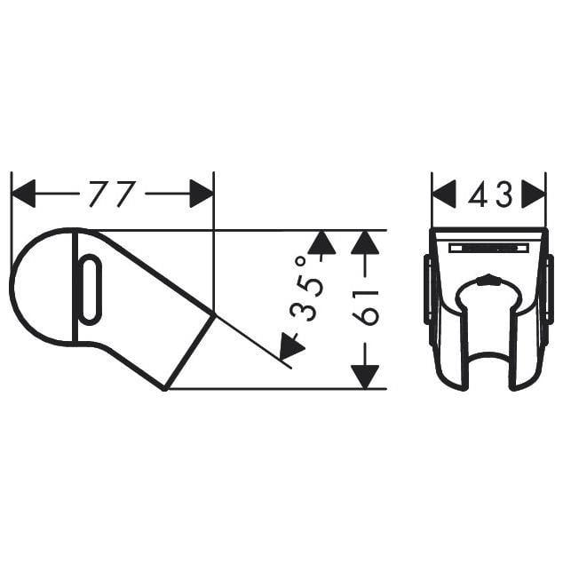 Держатель для ручного душа Hansgrohe WallStoris 27917670 Черный (145353) - фото 2