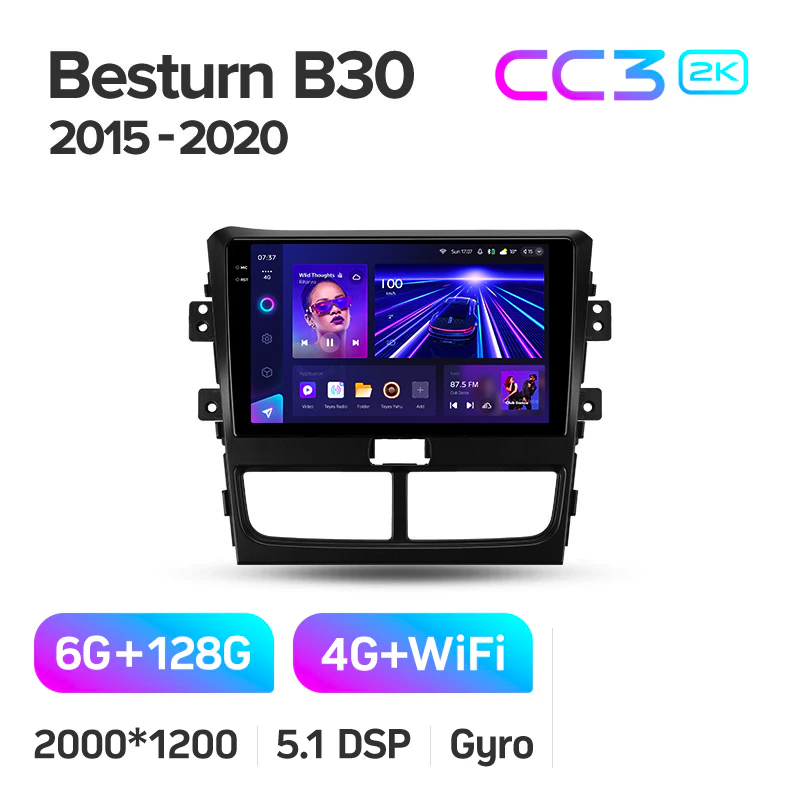 Автомагнітола штатна Teyes CC3 2К для FAW Bessurn B30 1 2015-2020 Android CC3 2К 6+128G Wi-Fi+4G (1864661900) - фото 2