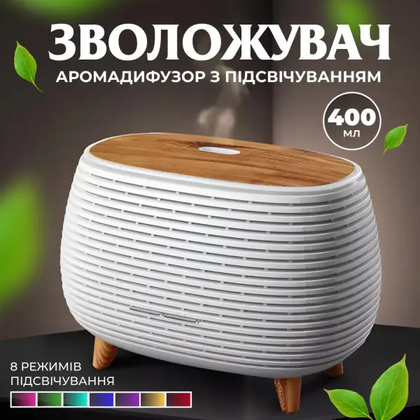 Увлажнитель воздуха аромадифузор с подсветкой 400 мл Белый - фото 4 Увлажнитель воздуха аромадифузор с подсветкой 400 мл Белый - фото 4