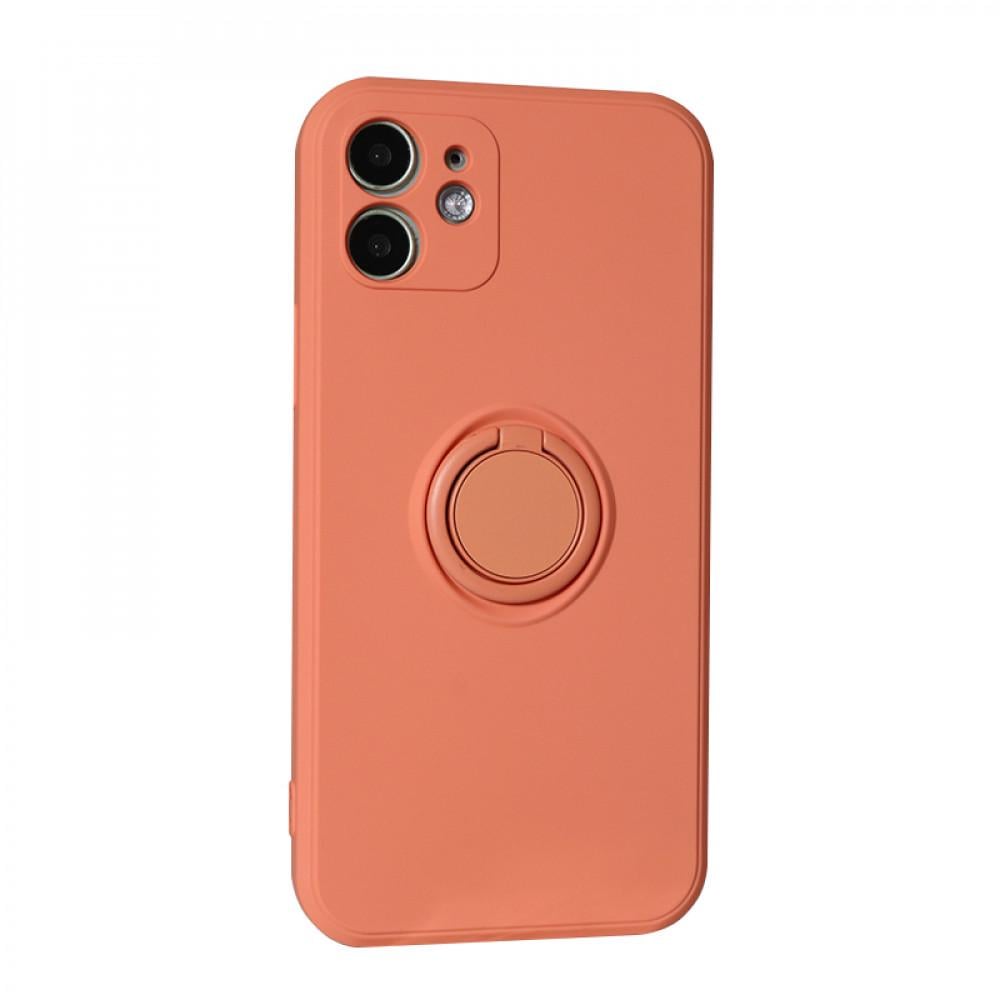 Чохол для Apple iPhone 12 Ring Silicone Series Peach