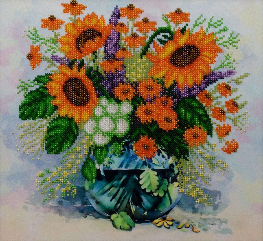 Вышивка бисером Я люблю тебя лето частичная выкладка 30х27 см (1491898679)