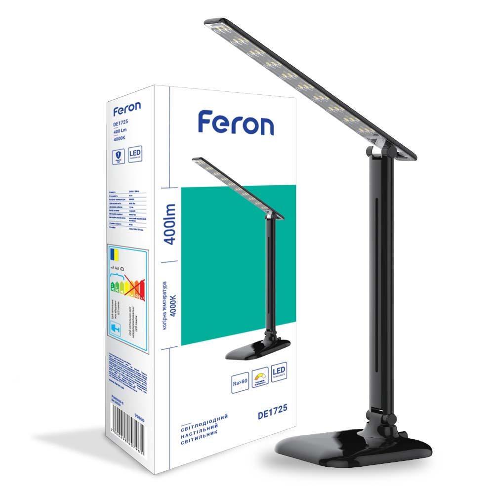 Лампа настільна світлодіодна Feron DE1725 9 W 4000K Чорний