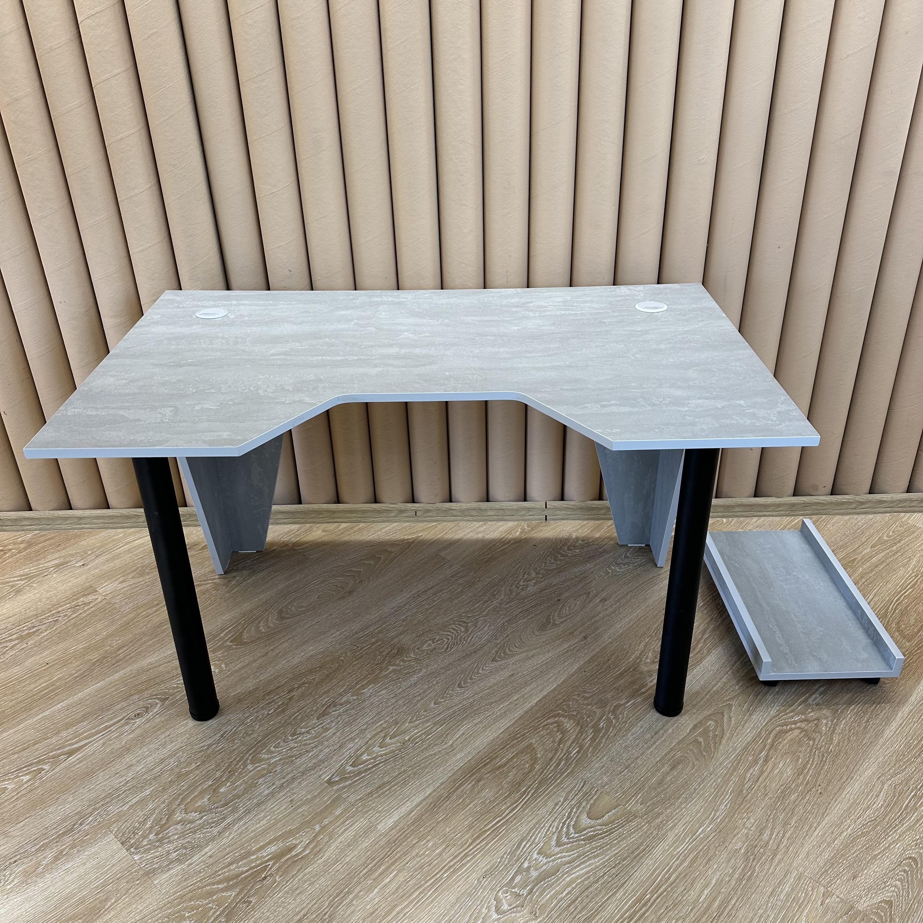 Стол компьютерный геймерский Drom Square Stone с подставкой для ПК Светло-серый - фото 2