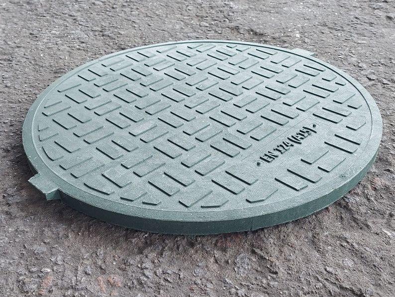 Крышка люка канализационного А15Л Евро полимерпесчаной легкой до 3 т Зеленый (10618436) - фото 4 Крышка люка канализационного А15Л Евро полимерпесчаной легкой до 3 т Зеленый (10618436) - фото 4