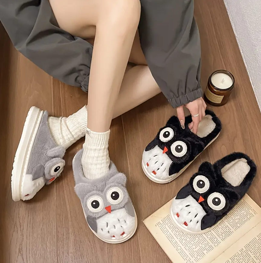 Тапочки женские Сова домашние милые и мягкие р. 38-39 Серый - фото 2