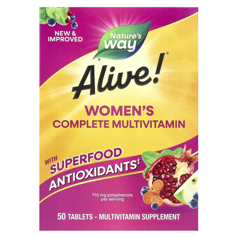Комплекс витаминов для женщин Nature's Way Women's Energy Complete Multivitamin Alive! 50 таблеток