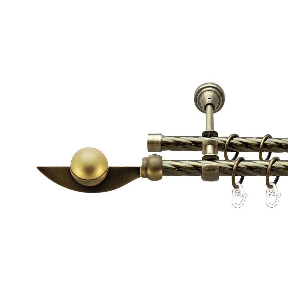 Карниз для штор Orvit Фламинго двухрядный скрученный 16/16 мм 300 см Антик (00-00022552) Карниз для штор Orvit Фламинго двухрядный скрученный 16/16 мм 300 см Антик (00-00022552)