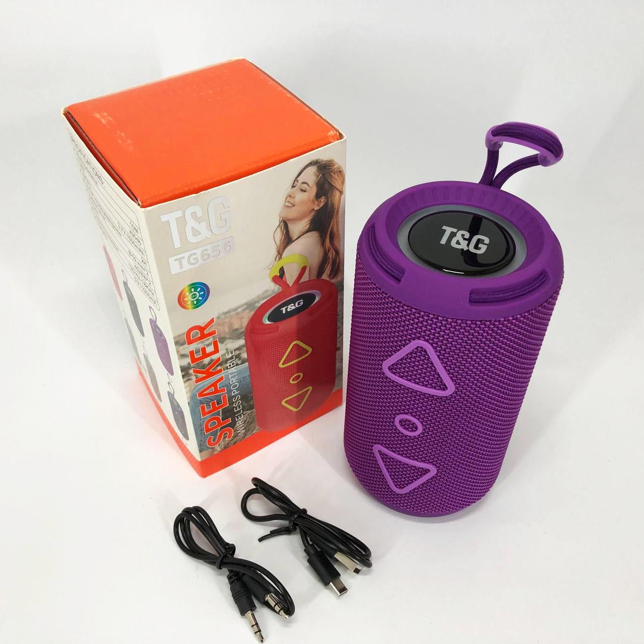 Колонка Bluetooth портативна TG656 FM-радіо Фіолетовий - фото 11